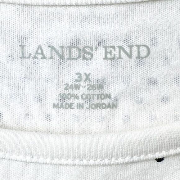 Land’s End Plus Size Vertical Polka Dot Knit Tank, Size 3X Black/White - Picture 6 of 8